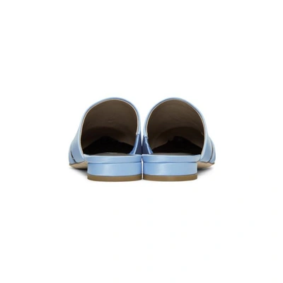 Shop Opening Ceremony Blue Satin Livre Mules In 4502 Dust Blue