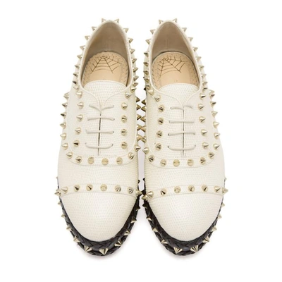 Shop Charlotte Olympia Ivory Studded Hoxton Oxfords