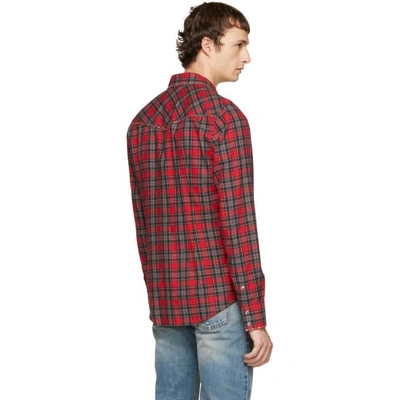 Shop Dolce & Gabbana Dolce And Gabbana Red Western Shirt In S8101 Red Plaid