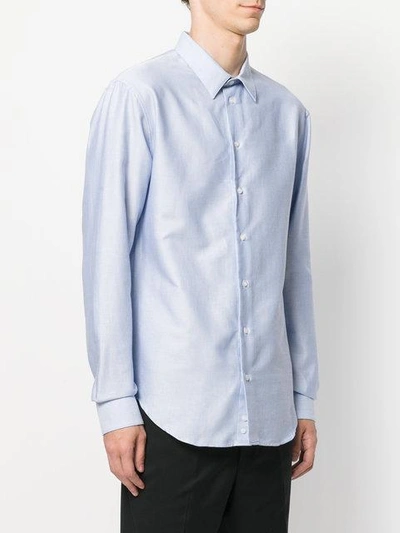 Shop Emporio Armani Classic Long-sleeved Shirt In Blue