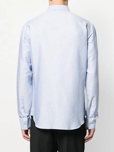Shop Emporio Armani Classic Long-sleeved Shirt In Blue
