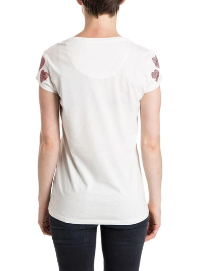 Shop Philipp Plein Balinary White Cotton T-shirt In White -red