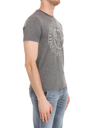 Shop Philipp Plein Teruvo Cotton T-shirt In Grey Melange