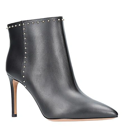 Shop Valentino Lovestud Leather Ankle Boots In Black