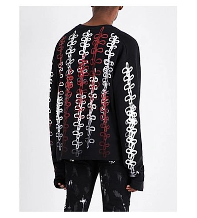 Shop Haculla Face-embroidered Cotton Sweatshirt In Black