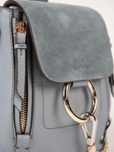 Shop Chloé Faye Mini Backpack In Bfc Cloudy Blue