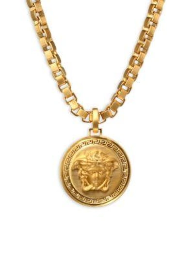 Versace Large Chain Pendant Necklace In Gold