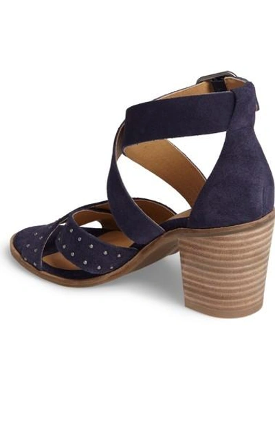 Shop Lucky Brand Kesey Block Heel Sandal In Moroccan Blue Suede