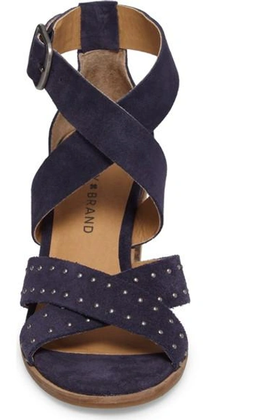Shop Lucky Brand Kesey Block Heel Sandal In Moroccan Blue Suede