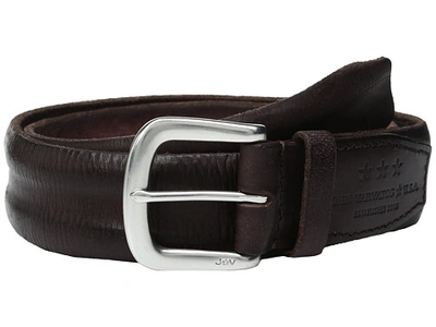 John Varvatos Boarded And Washed Leather Strap Belt With Buckle
