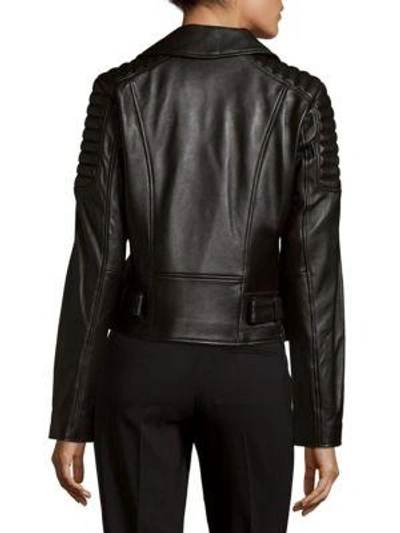 Shop 7 For All Mankind Striky Leather Jacket In Black