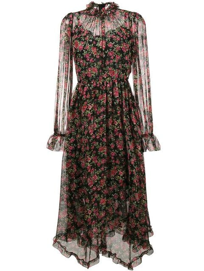 Shop Dolce & Gabbana Rose Print Maxi Dress - Black
