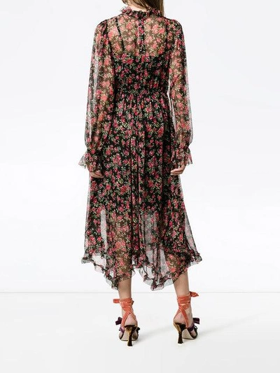 Shop Dolce & Gabbana Rose Print Maxi Dress - Black