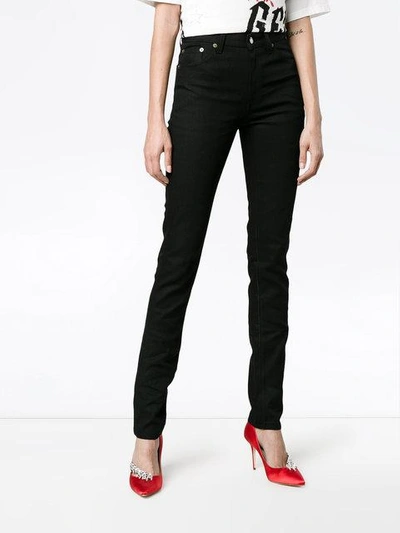 Shop Saint Laurent Black Original Mid Rise Skinny Jeans