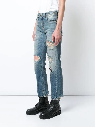 Shop R13 Distressed Boyfriend Jeans - Blue