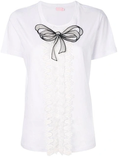 Shop Giamba Bow Embroidered Blouse