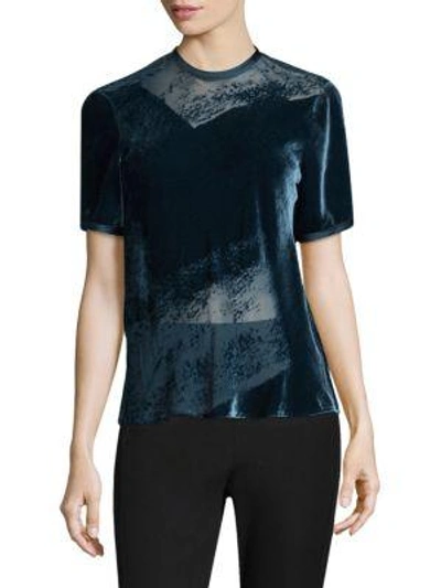 Donna Karan New York Burnout-velvet Top In Dragonfly