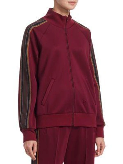 Shop Marc Jacobs Track Zip Jacket In Burgundy Multi