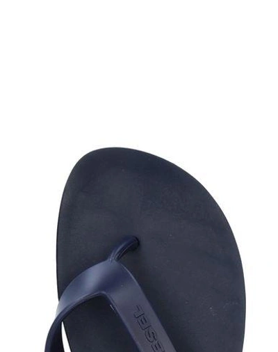 Shop Diesel Toe Strap Sandals In Dark Blue