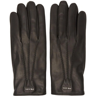 Shop Prada Black Lambskin Gloves