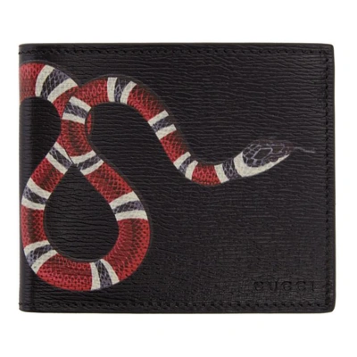 Shop Gucci Black Leather Snake Wallet