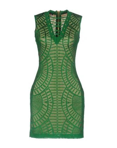 Shop Balmain Short Dresses In Green