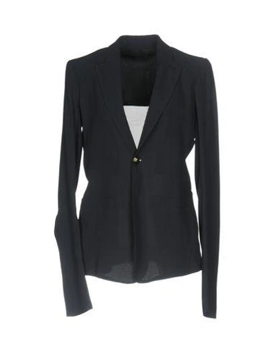 Shop Rick Owens Suit Jackets In Slate Blue