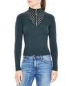 Sandro Cut-out Knit Sweater In Forest Green