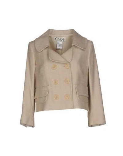 Shop Chloé Blazers In Beige