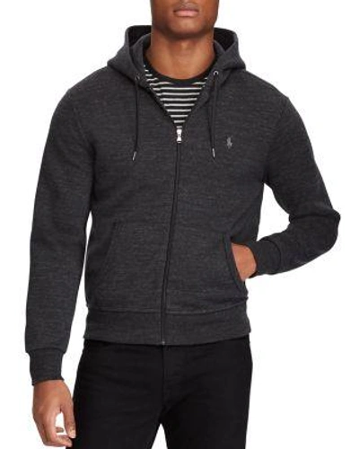 Shop Polo Ralph Lauren Double-knit Full-zip Hoodie In Black