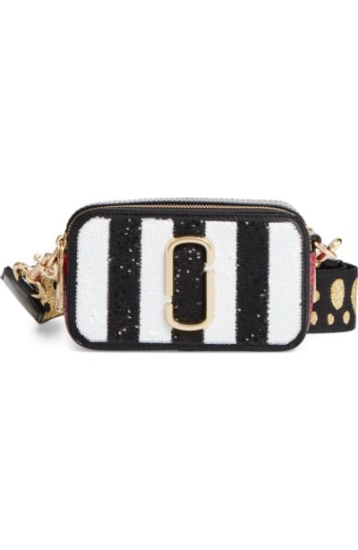 Marc Jacobs Sequin Stripe Snapshot Crossbody Bag - Black In Black Multi