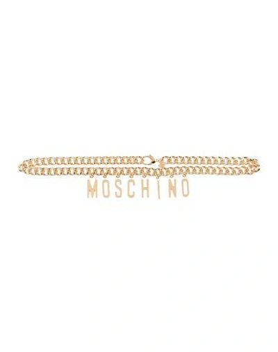 Shop Moschino Belts In Gold