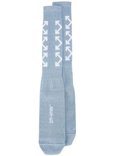 Shop Off-white Light Blue Triple Arrow Socks