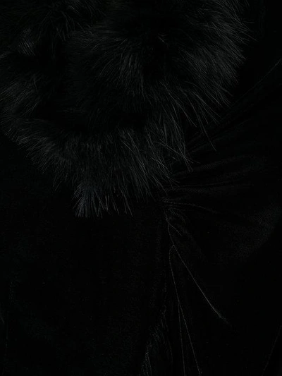 Shop Simone Rocha Faux Fur Collar Dress In Black