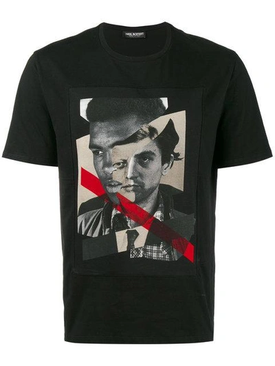 Shop Neil Barrett Freedom Fighter Printed T-shirt - Black