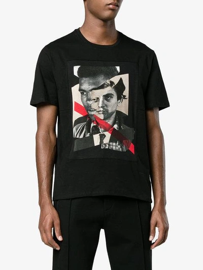 Shop Neil Barrett Freedom Fighter Printed T-shirt - Black