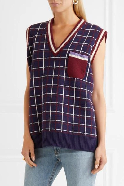 Shop Miu Miu Checked Wool Vest