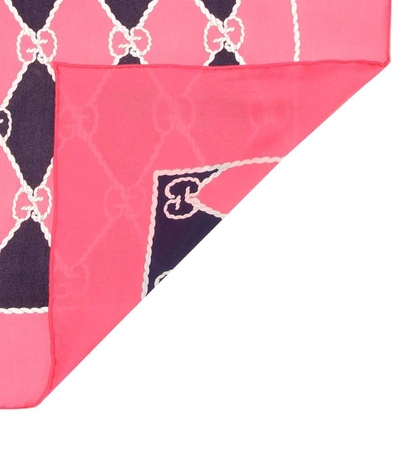 Shop Gucci Printed Silk Scarf In Pink