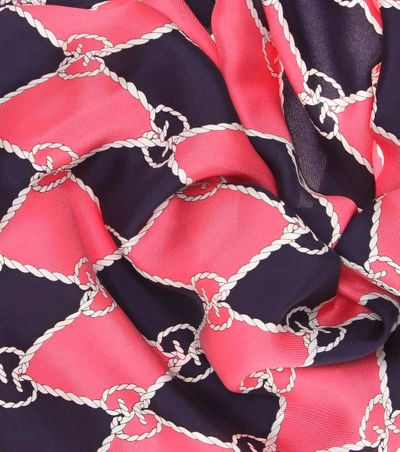 Shop Gucci Printed Silk Scarf In Pink