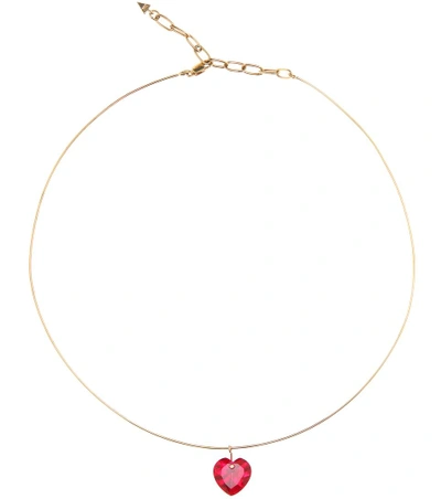 Loren Stewart Crimson Heart 14kt Gold Choker