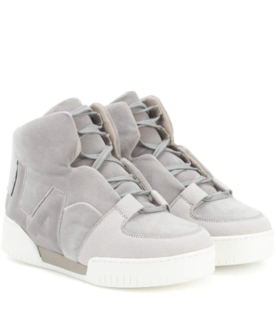 Stella Mccartney Faux Suede High-top Sneakers In Grey