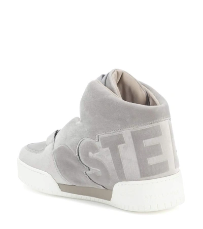 Shop Stella Mccartney Faux Suede High-top Sneakers In Grey