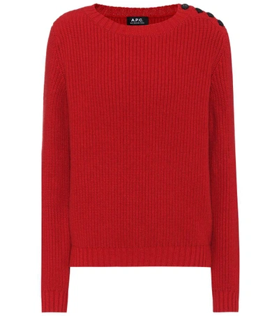 Apc Joëlle Wool And Cashmere Jumper In Red