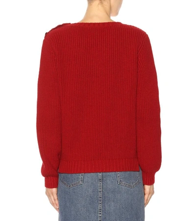 Shop Apc Joëlle Wool And Cashmere Sweater In Red