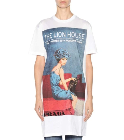 Shop Prada Printed Cotton T-shirt