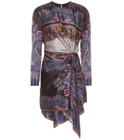 Etro Printed Silk-satin Dress In Black