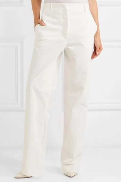 Shop Cedric Charlier Cotton-blend Corduroy Wide-leg Pants