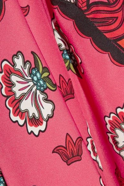 Shop Mary Katrantzou Pussy-bow Printed Silk Crepe De Chine Dress