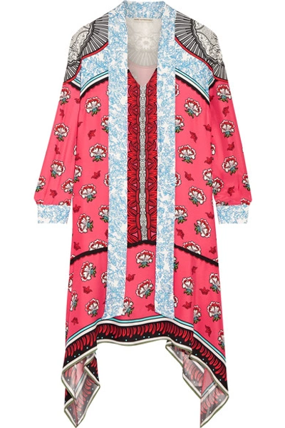 Mary Katrantzou Pussy-bow Printed Silk Crepe De Chine Dress In Multi