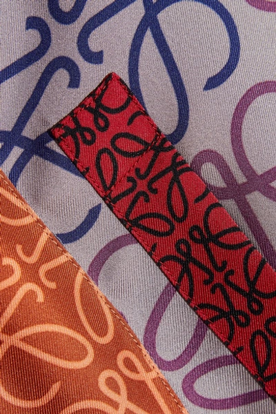 Shop Loewe Patchwork Printed Silk-twill Shirt